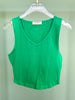 Kelly Green Cotton V Neck Cami Top *FINAL SALE*