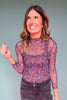 SSYS Ingrid Printed Mesh Top In Neon Floral