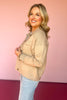 Taupe Button Front Collared Sweater Jacket