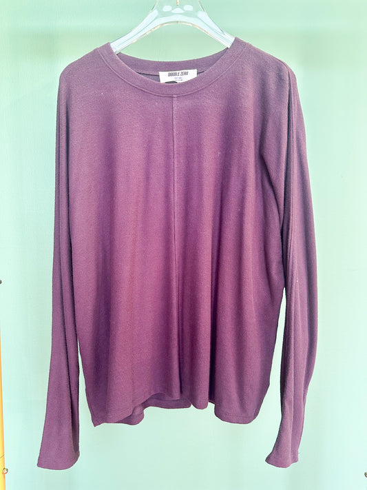 Dark Plum Seam Front Long Sleeve Top *FINAL SALE*