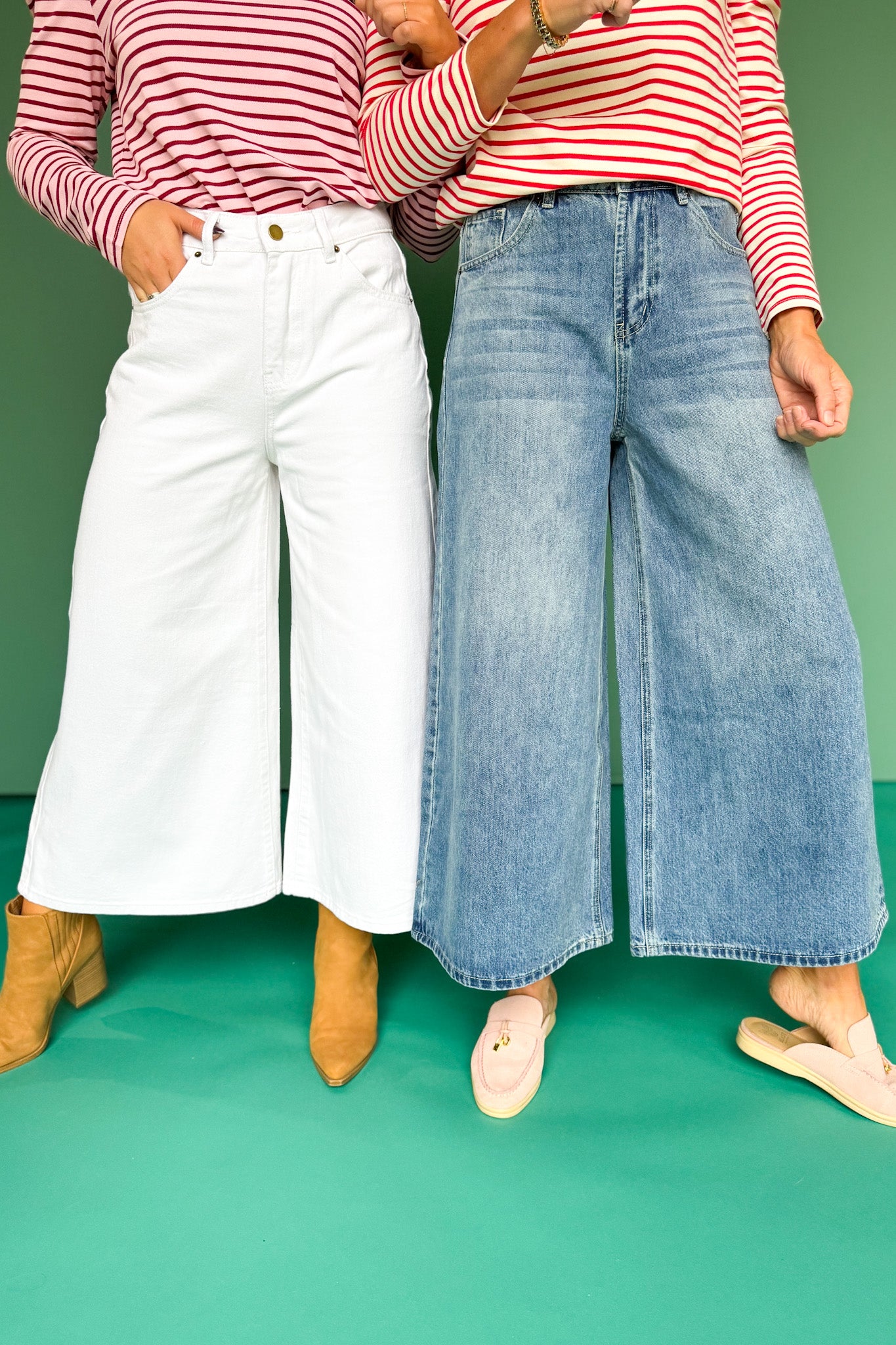 SSYS Cream Cropped Victoria Wide Leg Jeans OUTLET *FINAL SALE*