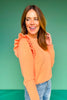 SSYS Sylvia Ruffle Shoulder Sweater In Melon