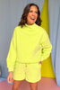 SSYS Wesley Mock Neck Pullover Shorts Set In Lime, cozy, lounge wear, elevated, comfy, exclusive design, ssys by mallory fitzsimmons