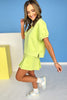 SSYS Crew Neck Short Sleeve Scuba Top In Lime, scuba drop, ssys must have, cozy fabric, easy to wear, ssys by mallory fitzsimmons