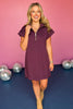 SSYS The Taylor Air 3/4 Zip Dress In Plum, ssys dress, ssys the label, elevated dress, mom style, mom dress, athleisure, must have dress, go to dress, ssys by mallory fitzsimmons