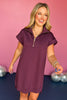 SSYS The Taylor Air 3/4 Zip Dress In Plum, ssys dress, ssys the label, elevated dress, mom style, mom dress, athleisure, must have dress, go to dress, ssys by mallory fitzsimmons