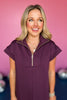 SSYS The Taylor Air 3/4 Zip Dress In Plum, ssys dress, ssys the label, elevated dress, mom style, mom dress, athleisure, must have dress, go to dress, ssys by mallory fitzsimmons