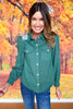 SSYS Edith Long Sleeve Denim Embroidered Top In Olive