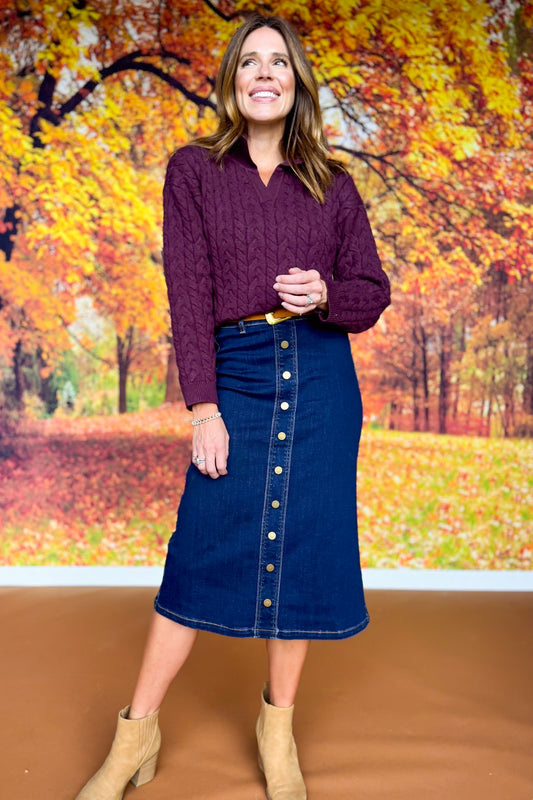 SSYS Devon Dark Denim Stretch Skirt