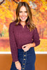 SSYS Bren Cable Knit Collared Sweater In Deep Burgundy