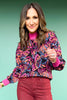 SSYS Misha Mock Neck Sweater In Magenta Butterfly