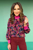SSYS Misha Mock Neck Sweater In Magenta Butterfly