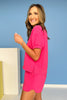 SSYS Crew Neck Short Sleeve Scuba Top In Hot Pink, scuba drop, ssys favorite, must have fabric, easy to wear, ssys by mallory fitzsimmons