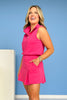 SSYS Inset Pleated Scuba Skort In Hot Pink, elevated skort, scuba drop, ssys must have, ssys by mallory fitzsimmons