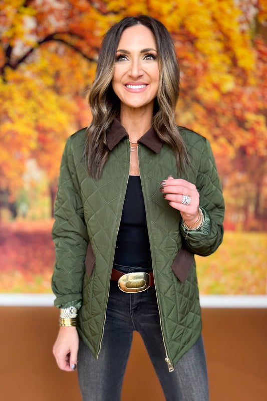 SSYS Halston Quilted Barn Jacket In Hunter