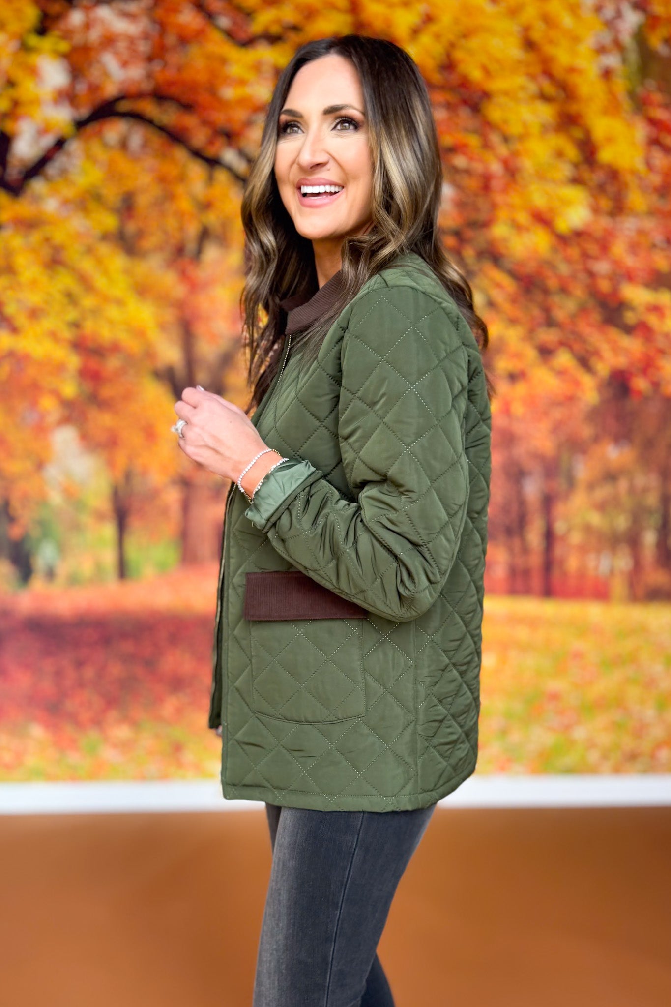 SSYS Halston Quilted Barn Jacket In Hunter