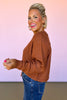 Brown Knit Wide Ribbed Crew Neck Sweater, perfect basic sweater, basic fall sweater, fall sweater, brown sweater, elevated basics, mom style, chic style, cozy sweater, cozy knit, SSYS by Mallory Fitzsimmons 