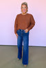 Brown Knit Wide Ribbed Crew Neck Sweater, perfect basic sweater, basic fall sweater, fall sweater, brown sweater, elevated basics, mom style, chic style, cozy sweater, cozy knit, SSYS by Mallory Fitzsimmons 