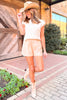 SSYS Della Smocked Faux Leather Shorts In Blush