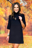 SSYS Evie Long Sleeve Turtleneck Mini Sweater Dress In Black