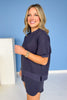SSYS Crew Neck Short Sleeve Scuba Top In Navy, scuba drop, ssys must have, favorite fabric, ssys by mallory fitzsimmons