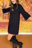 SSYS Evie Long Sleeve Turtleneck Mini Sweater Dress In Black