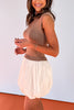 Taupe Mock Neck Sleeveless Contrast Bubble Hem Skirt Dress *FINAL SALE*