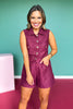 SSYS Tilly Sparkle Tweed Short Set In Maroon