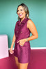 SSYS Tilly Sparkle Tweed Short Set In Maroon