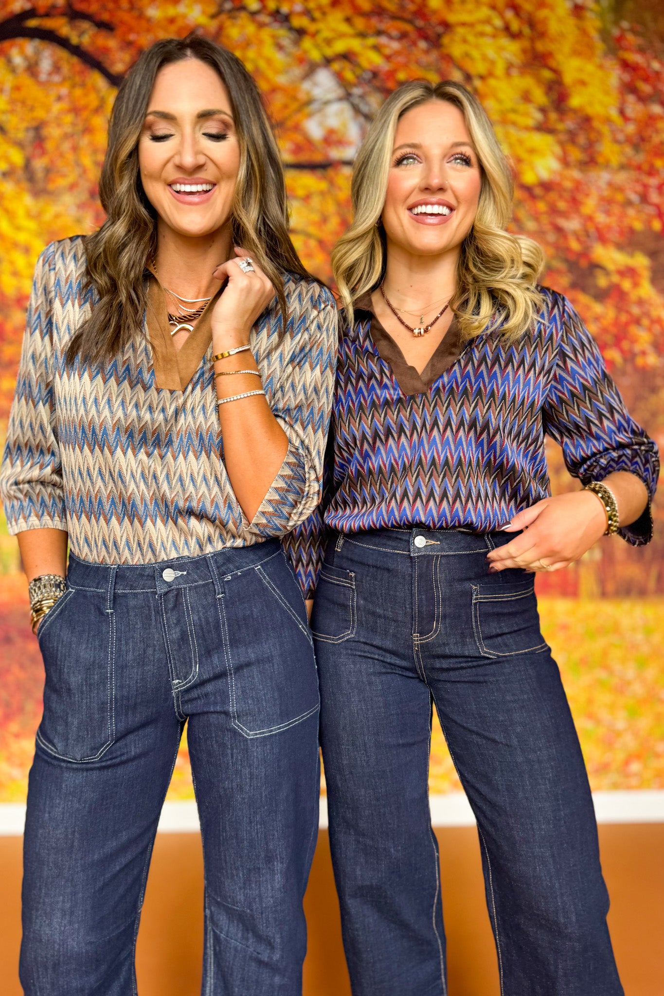 SSYS Dakota Mixed Media Suede Collar Top In Royal