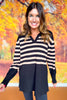 SSYS Lauren Stripe Knit Top In Black