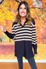 SSYS Lauren Stripe Knit Top In Black