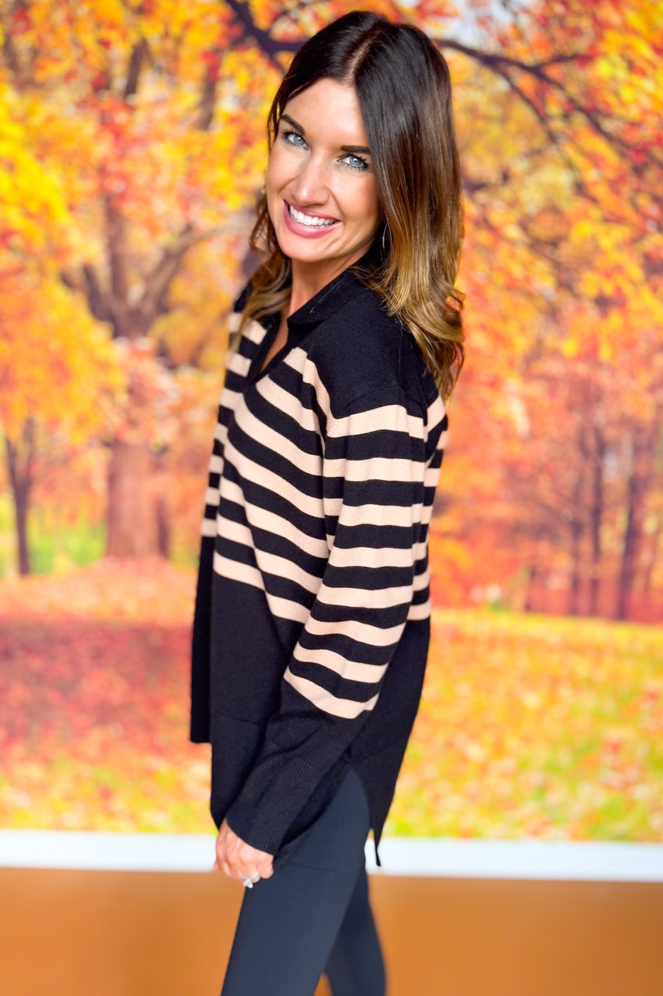 SSYS Lauren Stripe Knit Top In Black