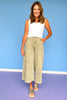 Light Olive High Rise Cropped Wide Leg Jeans *FINAL SALE*
