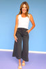 Black High Rise Cropped Wide Leg Jeans *FINAL SALE*