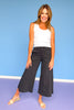 Black High Rise Cropped Wide Leg Jeans *FINAL SALE*