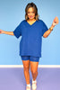 Navy V Neck Biker Short Set *FINAL SALE*