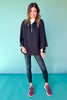 SSYS Marissa Fleece Lined Air Poncho In Black