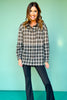 SSYS Laken Mixed Flannel Top In Black