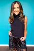 SSYS Lynn Sleeveless Lightweight Mock Neck Sweater In Black *FINAL SALE*