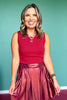 SSYS Ribbed Crew Neck Sleeveless Tank In Maroon