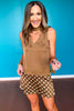SSYS Rosaline Wrap Scarf Satin Top In Brown *FINAL SALE*
