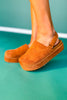 Tan Slingback Platform Clogs