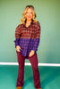 SSYS Laken Mixed Flannel Top In Purple