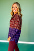 SSYS Laken Mixed Flannel Top In Purple