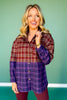 SSYS Laken Mixed Flannel Top In Purple