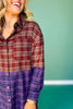 SSYS Laken Mixed Flannel Top In Purple