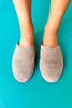 Taupe Suede Slip-On Mules