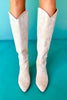 Beige Suede Knee High Boots