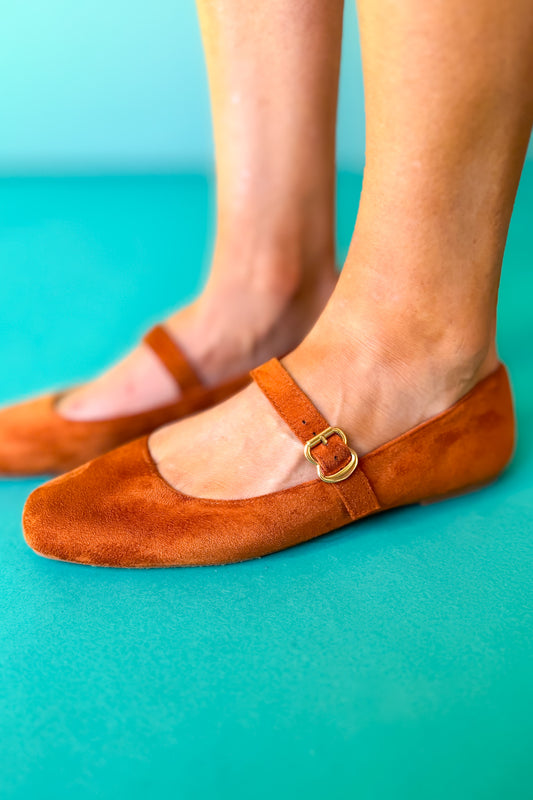 Tan Suede Ballet Flats